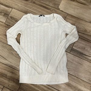 American Eagle | White Cable Knit Sweater | Size XS